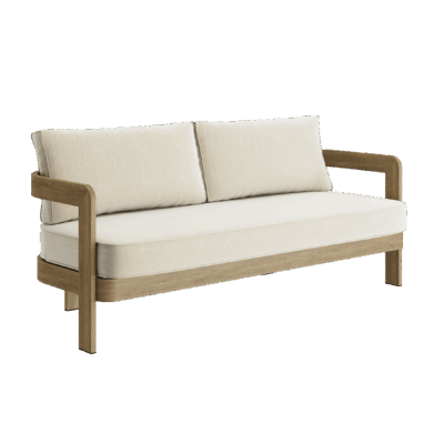 N3 Oak Three Seater Sofa Pearl Herringbone