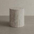 Porto Travertine Side Table, White